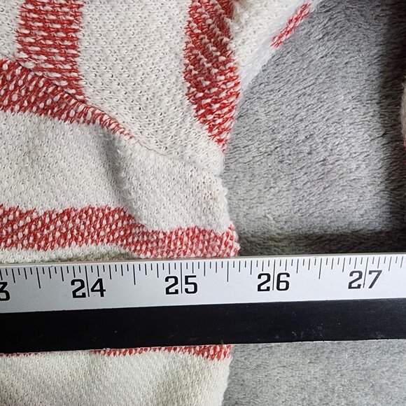 Womens Natural Reflections Hoodie Sweatshirt Red White Striped V Neck Size XL - Picture 6 of 8